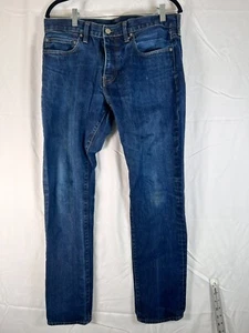 J Crew Kaihara Denim Jeans Mens 34x32 Blue 484 Japanese Slim Straight ~ NICE - Picture 1 of 12