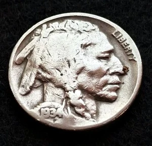 1934 D Full Date Buffalo Nickel Denver Mint Mark Vintage 5c Coin FREE SHI BN578 - Picture 1 of 2