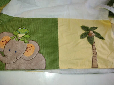 Crown Products FALDA CUNA Safari Selva Mono Elefante Jirafa Pana Foto 1 de 4