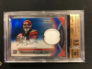 2011 Topps Bowman Sterling Refractor ANDY DALTON Auto Jersey BGS 9.5 with 2 10 s - Picture 1 of 2