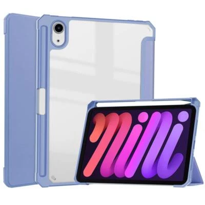 Hybrid Case for iPad mini 6 8.3 Pencil Holder Shockproof Clear Back Stand Cover - Image 1 of 4