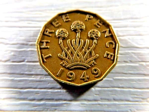 UK GREAT BRITAIN 1949 Threepence - Picture 1 of 2