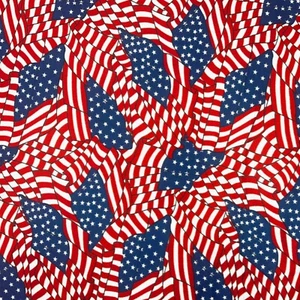 American USA Flags Allover Patriotic Fleece Fabric - 60" Wide - Sold by The Yard - Picture 1 of 1