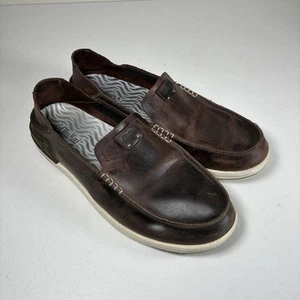 Olukai Kakaha Leather Shoes Mens Size 9 Brown - Picture 1 of 14
