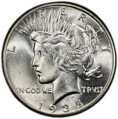 1935 PEACE DOLLAR $1 PCGS MS62 (PQ070) - Image 1 of 4