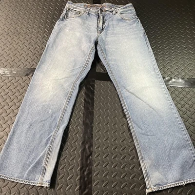 Arizona Jean Co Jeans Mens 32x31 Light Wash Loose Straight Frayed Hem Cotton - Image 1 of 4