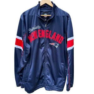 New England Patriots NFL football Zip up Track jacket blue red Size XL - Picture 1 of 6