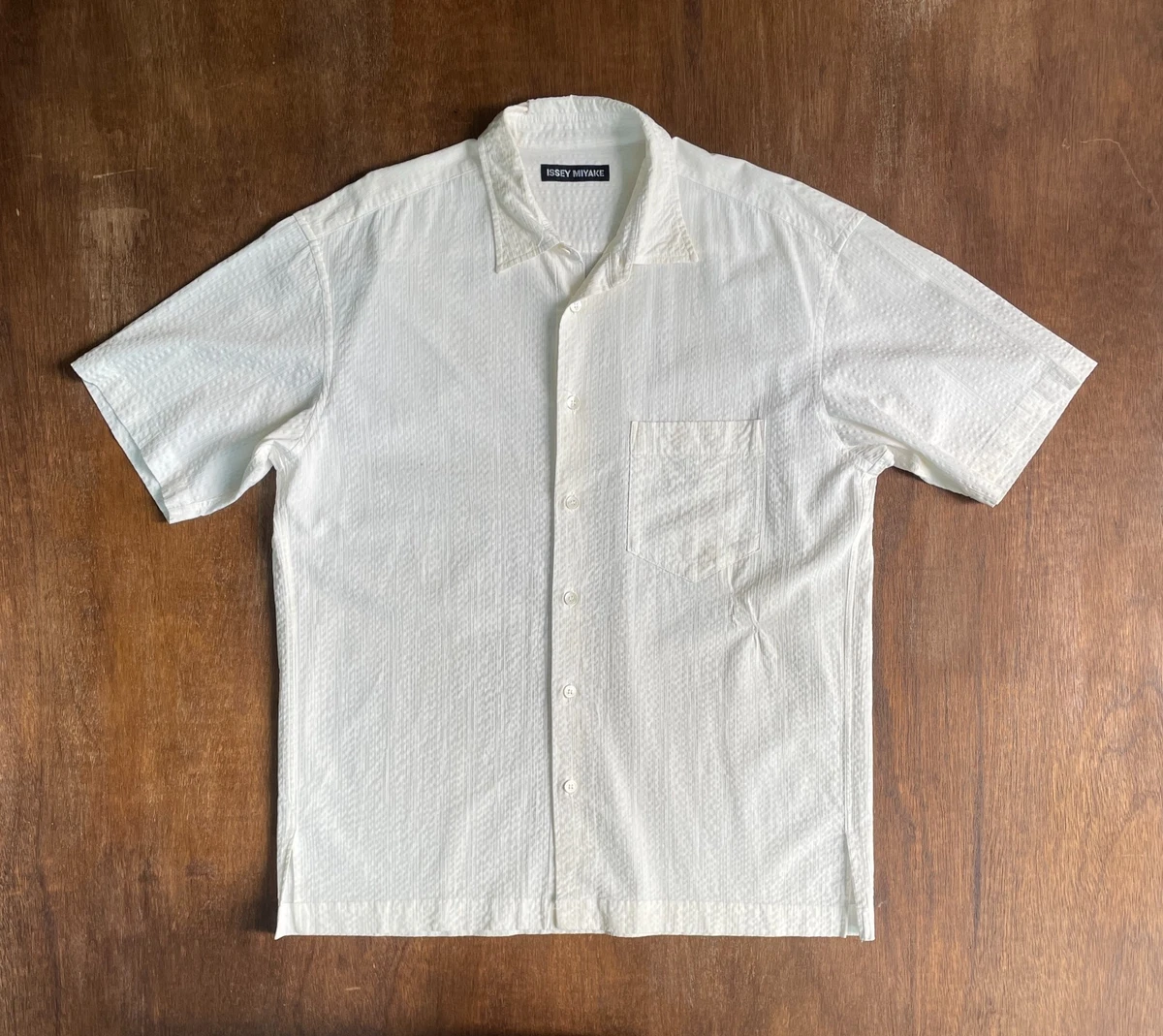 ISSEY MIYAKE Short Sleeve Regular Size Casual Button-Down Shirts