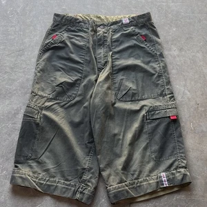 Vintage 90s Rave Utility Reversible Long Cargo Short Men 32 Fit 34" Kik Macgear Jnco - Bild 1 von 13