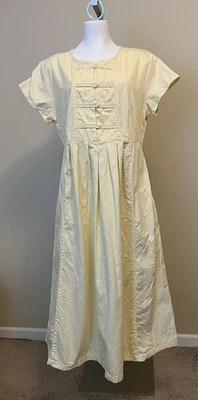 Vestido Cottagecore Vintage FADS Amarillo Algodón Manga Corta Talla 16 Foto 1 de 4