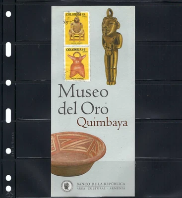 ''ARMENIA.- MUSEO DEL ORO QUIMBAYA.   VOLANTE Y STAMPS- SOUVENIR.-   COLOMBIA - Image 1 of 2