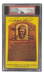 Ralph Kiner Signed 4x6 Pittsburgh Pirates HOF Plaque Card PSA/DNA 85027897 - Picture 1 of 3