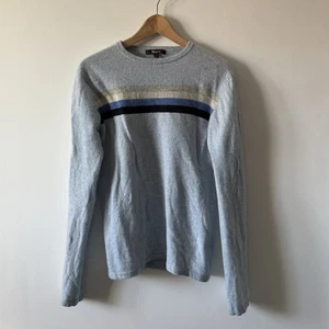 Jersey Monzón Vintage Talla Mediana Rayas Azul Lana de Cordero Años 90 Indie M - Imagen 1 de 5