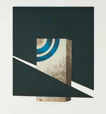 H. BESSEL (1921-2013), Einbruch der Fläche. Abstrakte Komposition,  1988, Farbra - Bild 1 von 4