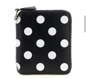 Comme Des Garçons CDG Redondo Punto Estampado Cremallera Doble Pliegue Cartera Estuche Para Mujer - Imagen 1 de 4