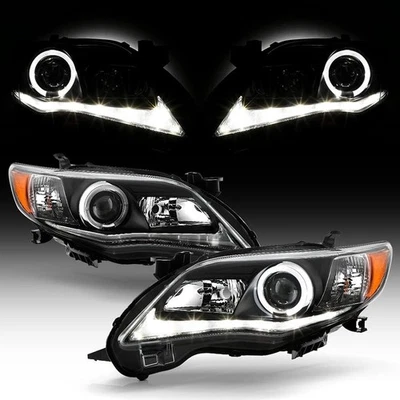 Se adapta a Toyota Corolla 2011-2013 conjunto de faros proyectores negros LED DRL Foto 1 de 4