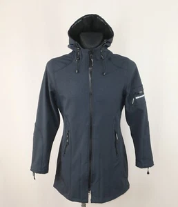 ILSE JACOBSEN SOFTSHELL IMPERMEABILE GIACCA CAPPOTTO taglia EU-38 UK-12 US-10 BLU - Foto 1 di 9