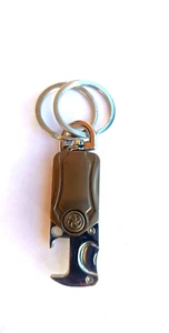 Einzigartiger Schlüsselhalter 2 Ringe drehbarer Flaschenöffner massiv & bemerkenswert & winziges Messer - Bild 1 von 6