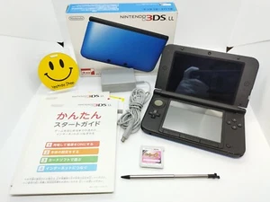 NINTENDO 3DS LL XL Turquoise Blue Black Console Stylus NTSC-J Japanese Tested - Picture 1 of 13