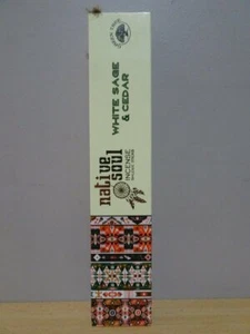 White Sage & Cedar ~ Smudge Incense Sticks 1 x Pack Green Tree - Native Soul - Picture 1 of 1