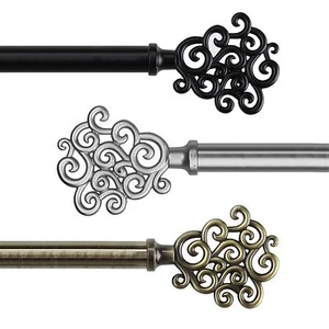 Surf 3/4” Adjustable Window Drapery Curtain Rod 18"-170" (5 sizes, 3 colors) - Picture 1 of 7