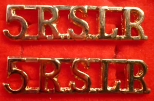 PAIR OF METAL SHOULDER TITLES 5TH ROYAL SIERRA LEONE REGIMENT. - Picture 1 of 2