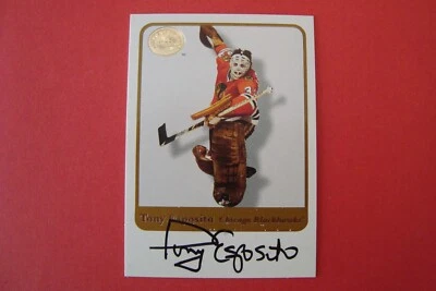 2001/02 Fleer Greats of the Game Hockey Tony Esposito Autograph Chicago Blackhaw - Image 1 of 4