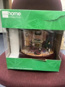 Classic Christmas Music Box J C Penny Home Collection Plays Disc Music Lights Up - Picture 1 of 3