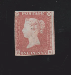 QV GB 1841 SG 8 1d Penny Rojo Marrón RK Fino Como Nuevo Sin Goma 3 Margen Recién Tocado Nuevo Con Etiquetas - Imagen 1 de 2