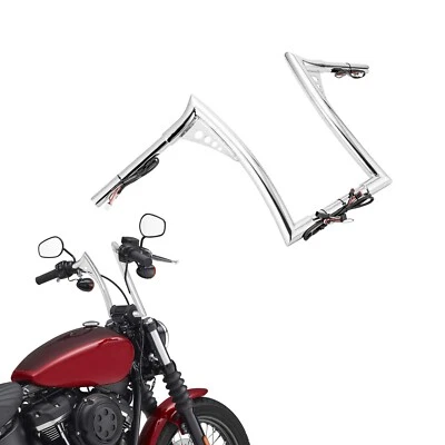 Manillar de suspensión de 12" precableado Meathook Ape para Harley Dyna Softail Sportster Foto 1 de 4