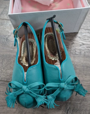 Ropa de bebé niña nueva Joyfilm talla 7 azul agua Raleigh zapatos de vestir Foto 1 de 4