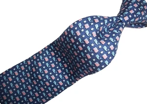 New Vineyard Vines Blue American Flag Woven Silk Tie 60"L x 3.25"W - Picture 1 of 7