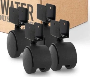 2-3/8" Wheel Diameter | Black Nylon Swivel Hooded Hercules Twin Wheel Caster ... - Picture 1 of 8