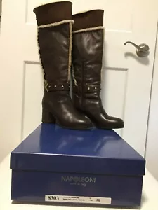 Napoleoni Brown Leather over the knee block heel boots, SZ EU 38, USA 7.5-8 - Picture 1 of 5