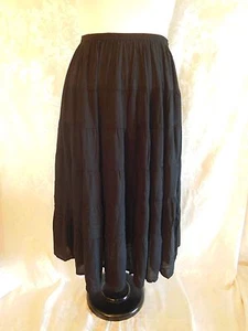 We Be Bop Plus Size Black Tiered Skirt Smooth Webebop Smooth Rayon 3X 4X 5X NEW - Picture 1 of 2
