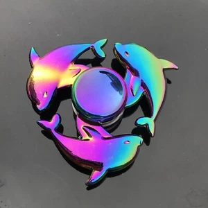 Fidget Metal Spinner Arcobaleno Dito Mano Delfino Spinner Giocattolo Sollievo Stress Toys - Foto 1 di 168