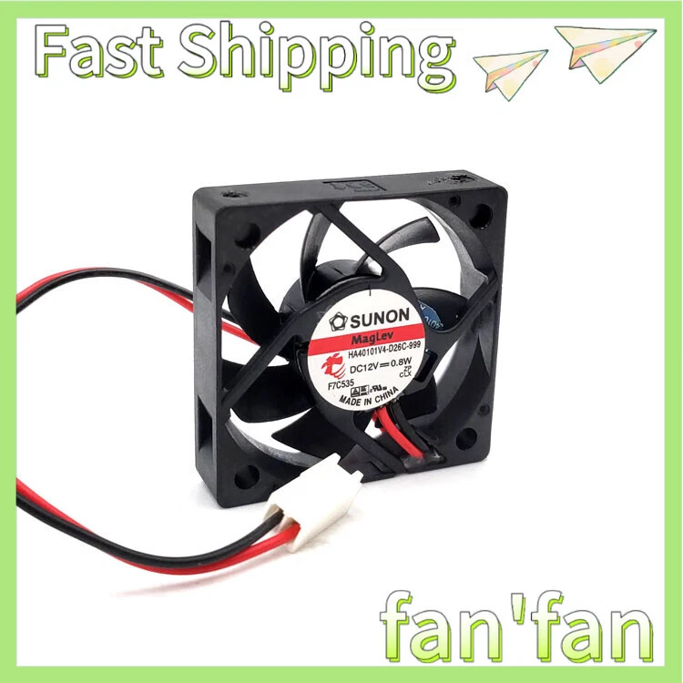 1PCS SUNON HA40101V4-D26C-999 Cooling Fan 12V 0.8W 0.06A 40*40*10MM 4CM 2Pin - Image 1 of 3