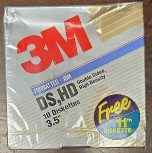 3M Formatted DS,HD Double Sided, High Density 3.5" Diskettes - NEW - Picture 1 of 3