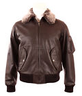 Daniel Men's Classic Designer Air Force Style Brown Soft Skipper Leather Jacket