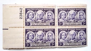 Plate Block of 4 stamps #959 3 cent Progress of Women 1948 MNH bud87 - Picture 1 of 1