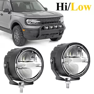 2x Para Ford Bronco Sport 3.5" Redondo LED Luces de Conducción Todoterreno Vainas haz alto/bajo - Imagen 1 de 17
