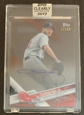 Chris SALE 2017 Topps Clearly RED Encased On-Card AUTO #CAAU-CS 16/50 Red Sox NM - Image 1 of 3