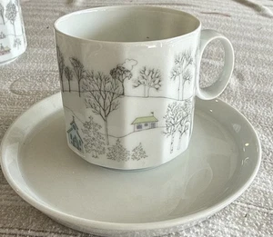 Rosenthal Porygon Winter Journey Coffee Cup Saucer Rosenthal Winterreise UNUSED - Picture 1 of 4