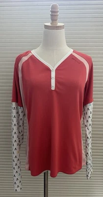 Sugoi Women’s Lightweight Long Sleeve Cycling MTB Jersey Coral Skulls Large - Image 1 of 4