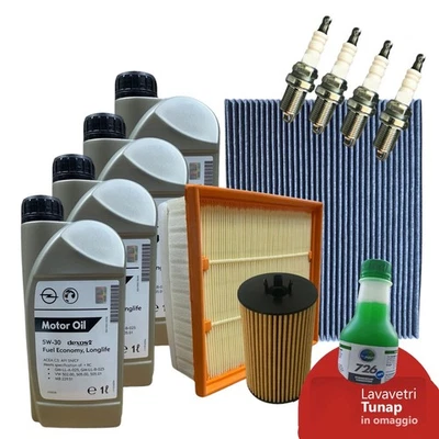 SELEZIONATE DA BT RICAMBI Kit Tagliando Opel Corsa E 1.2 1.4 Benzina Gpl 09.2014> 4 Olio Opel 5w30 Candele