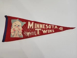 Rare Vintage Minnesota Twins Baseball Mlb Pennant Flag - Picture 1 of 8