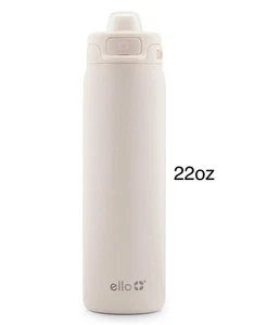 Botella de agua Ello Pop & Fill de acero inoxidable con 22 onzas rápidas, crema - Imagen 1 de 9