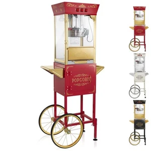 Movie Theater Popcorn Machine Maker Popper with Cart and 8 oz Kettle - Picture 1 of 22