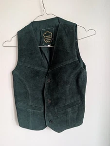 Unbranded Green Suede Waistcoat Size S 29C (T21) - Picture 1 of 9