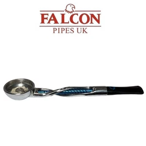 Falcon - Shillelagh - Twisted Chrome and Blue Pipe Stem - Picture 1 of 1